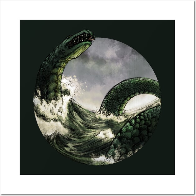 Jormungandr the Midgard Serpent Wall Art by AniaArtNL